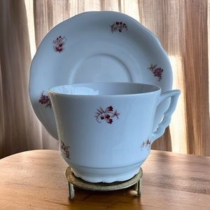 Rare Vintage Zsolnay Porcelain Cup and Saucer Hungary 1970s-1980s
